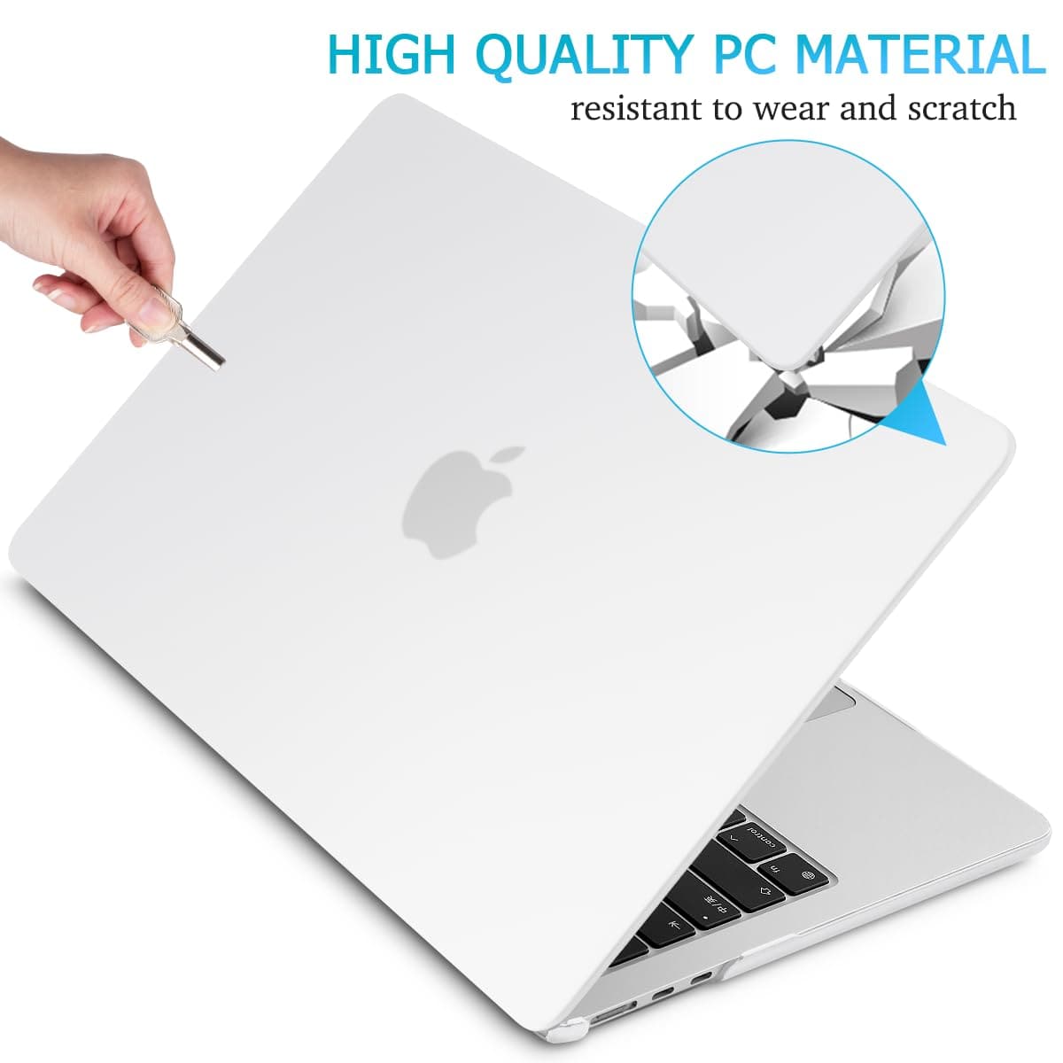 15 inch Air 2023 MacBook Air Matte Case A2941 M2 Chip Hard Shell Case Keyboard Cover White-Electronics > Computer Accessories-PEROZ Accessories