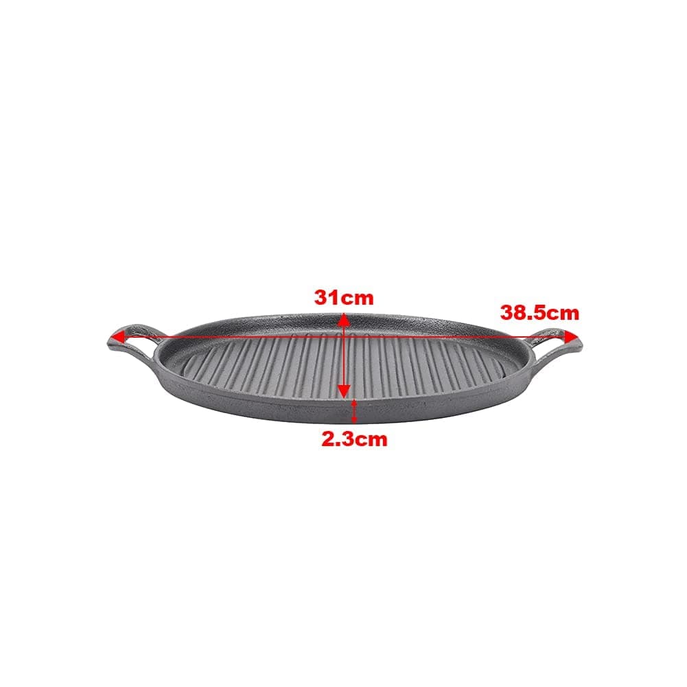 30cm Round Cast Iron Griddle Plate, BBQ Pan Cooking Griddle Grill for StoveF, Oven-Home & Garden > BBQ-PEROZ Accessories