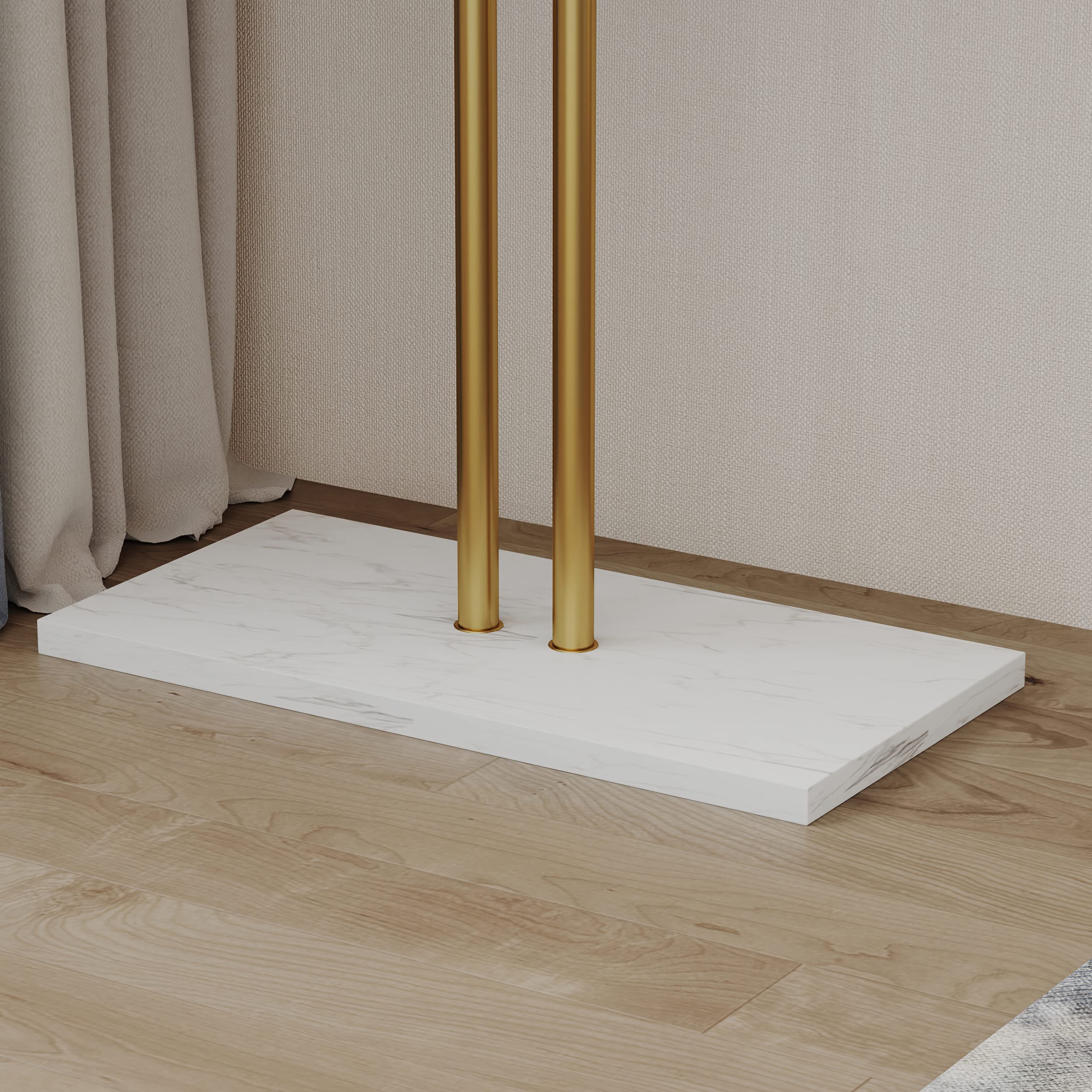 Metal Coat Rack Marble Base Hooks Clothes Coats Bag Tree Hat Display Hanger Stand Organiser 2 Pole-Furniture > Bedroom-PEROZ Accessories