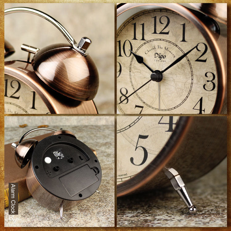 Dual Alarm Clock Twin Bell Alarm Clock, Bedroom Table Desk Alarm Clock Backlight-Home & Garden > Decor-PEROZ Accessories