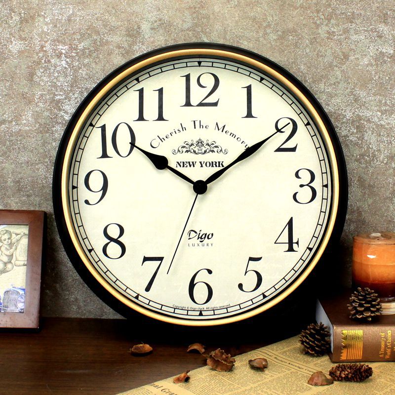 Wall Clock Large 41cm Silent Home Wall Decor Retro Clock for Living Room Kitchen Home Office-Home & Garden > Decor-PEROZ Accessories