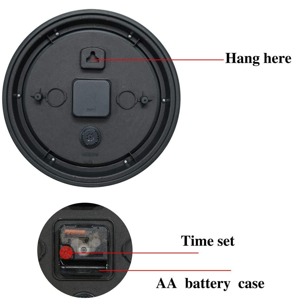 Wall Clock Large 41cm Silent Home Wall Decor Retro Clock for Living Room Kitchen Home Office-Home & Garden > Decor-PEROZ Accessories