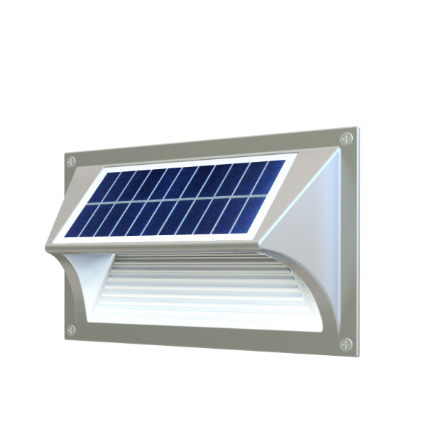 Solar Step Light – Warm White with Silver Case-Home & Garden > Garden Lights-PEROZ Accessories