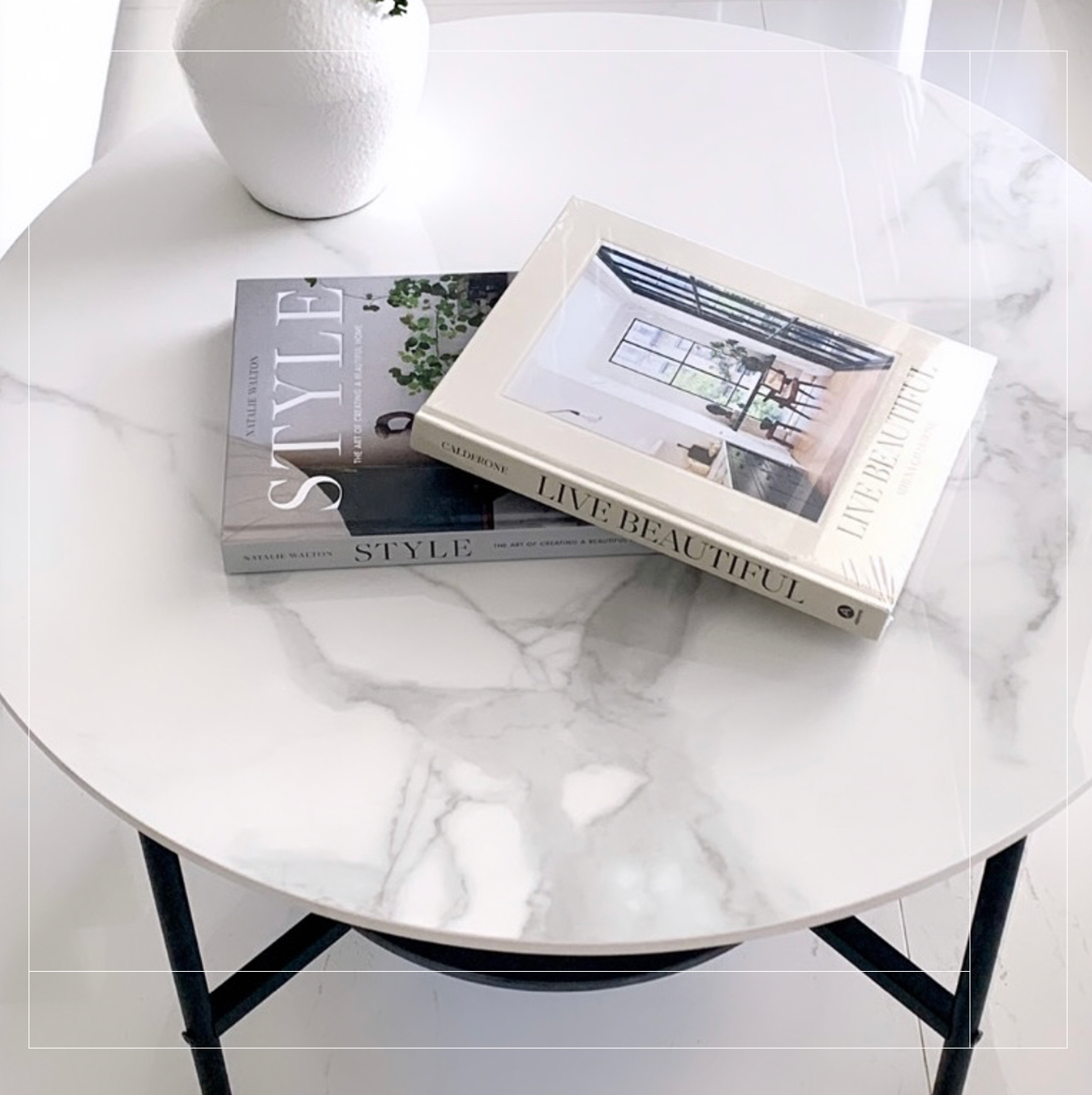 Interior Ave - Duke Round Two Tier Stone Coffee Table-Furniture > Living Room-PEROZ Accessories