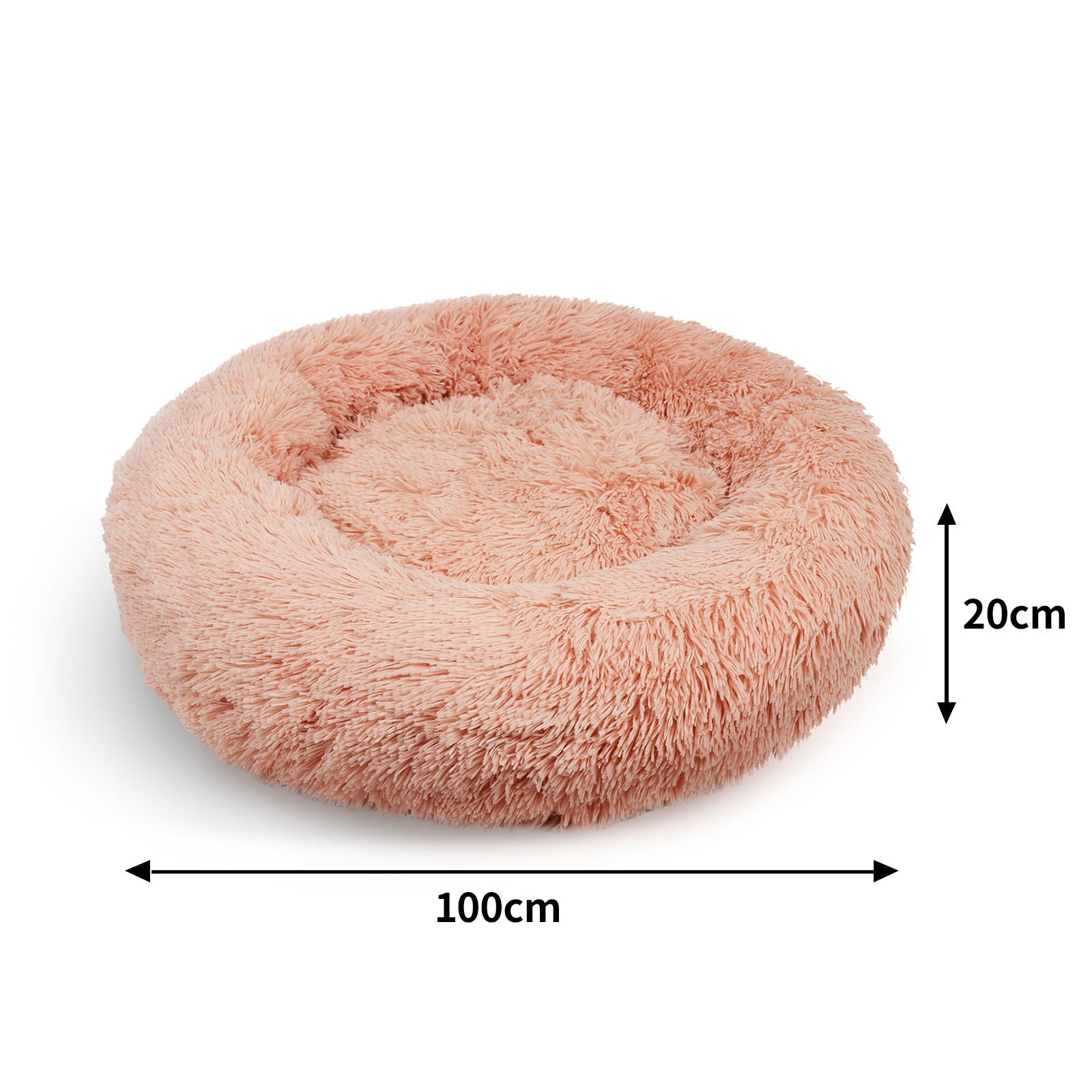 Pet Dog Bedding Warm Plush Round Comfortable Nest Comfy Sleep kennel Pink XL 100-Pet Beds-PEROZ Accessories