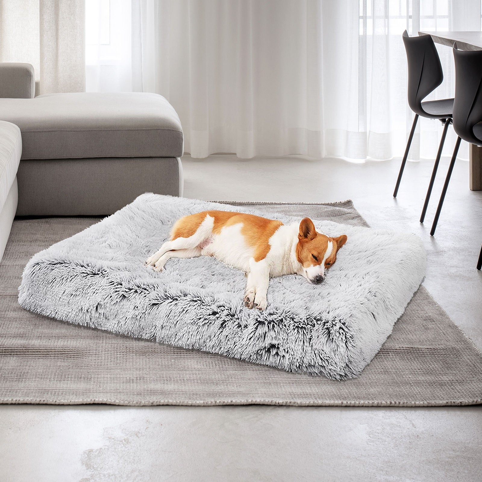Pet Dog Crate Cage Kennel Bed Mat Sleeping Pad Fluffy Plush Soft Washable XXL-Pet Beds-PEROZ Accessories