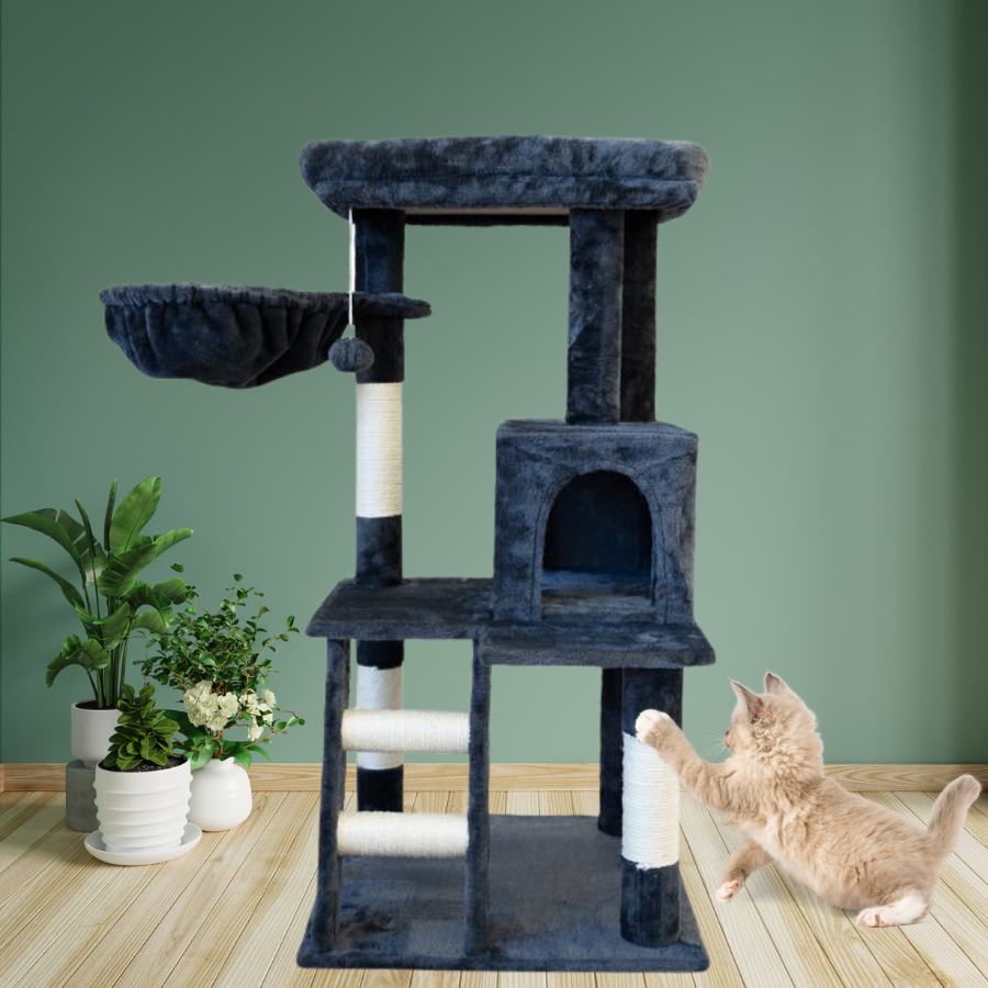 Petwiz 100cm Luna Premium Cat Tree Scratching Post-Pet Care &gt; Cat Supplies-PEROZ Accessories