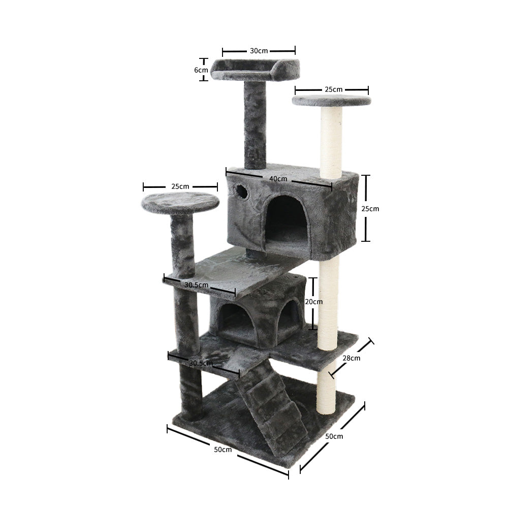 CATIO Chipboard Flannel Cat Scratching Tree - Abstract Deluxe 50x50x127cm-Pet Care > Toys-PEROZ Accessories