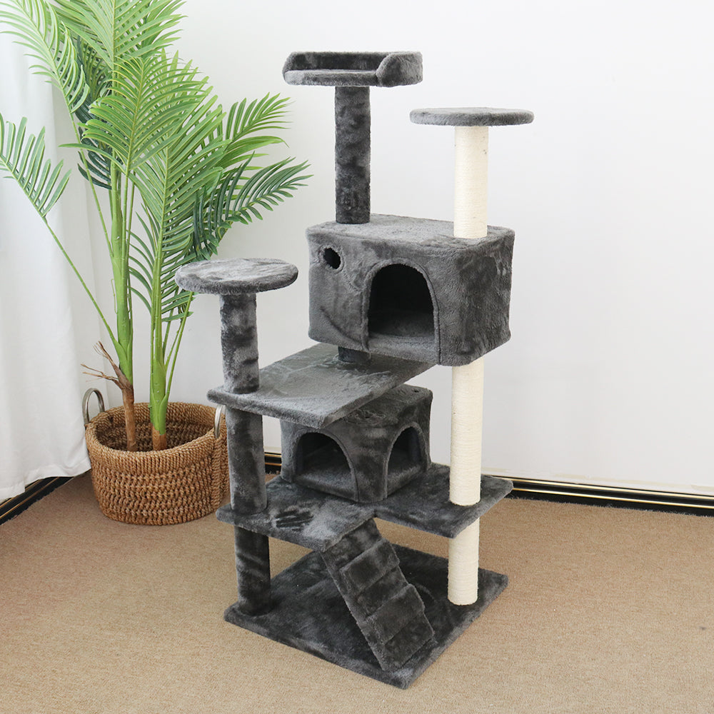 CATIO Chipboard Flannel Cat Scratching Tree - Abstract Deluxe 50x50x127cm-Pet Care > Toys-PEROZ Accessories
