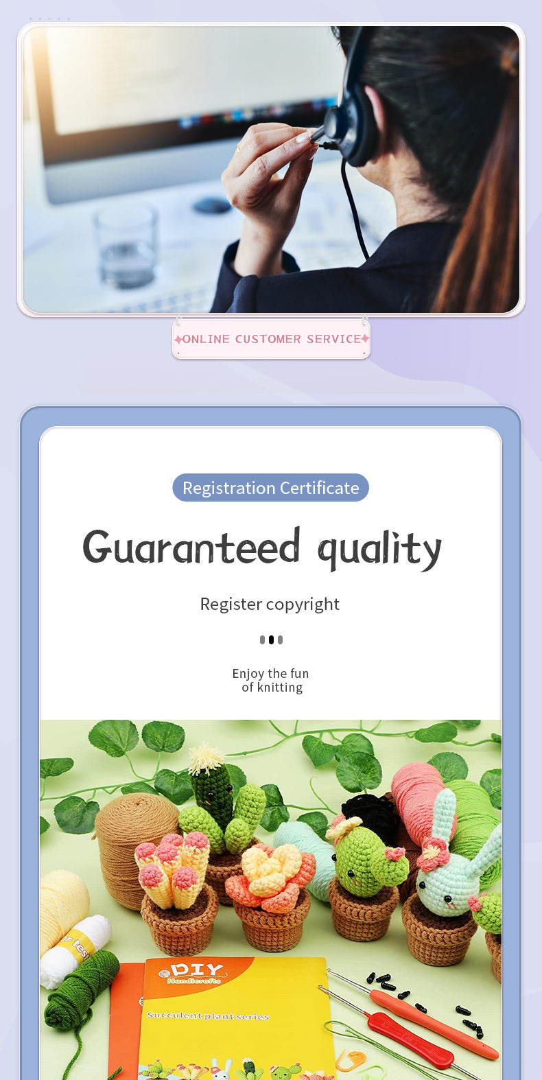 Beginners Crochet Kit, DIY 6PC Cactus Kit, Complete Knitting Kit with Video-Gift & Novelty > Games-PEROZ Accessories