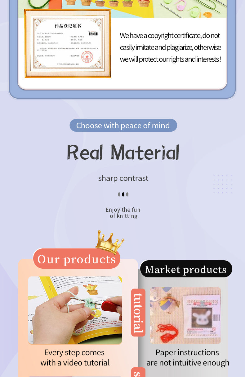 Beginners Crochet Kit, DIY 6PC Cactus Kit, Complete Knitting Kit with Video-Gift & Novelty > Games-PEROZ Accessories