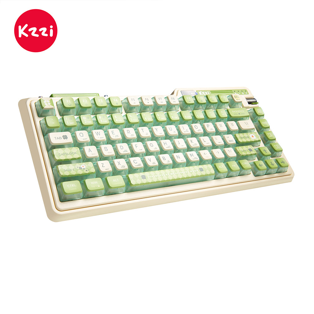 KZZI K75 PRO RGB 75% Wireless Gasket Mechanical Lemon Green Keyboard, Triple Mode, Eternity Tactile Switch-Electronics > Computer Accessories-PEROZ Accessories