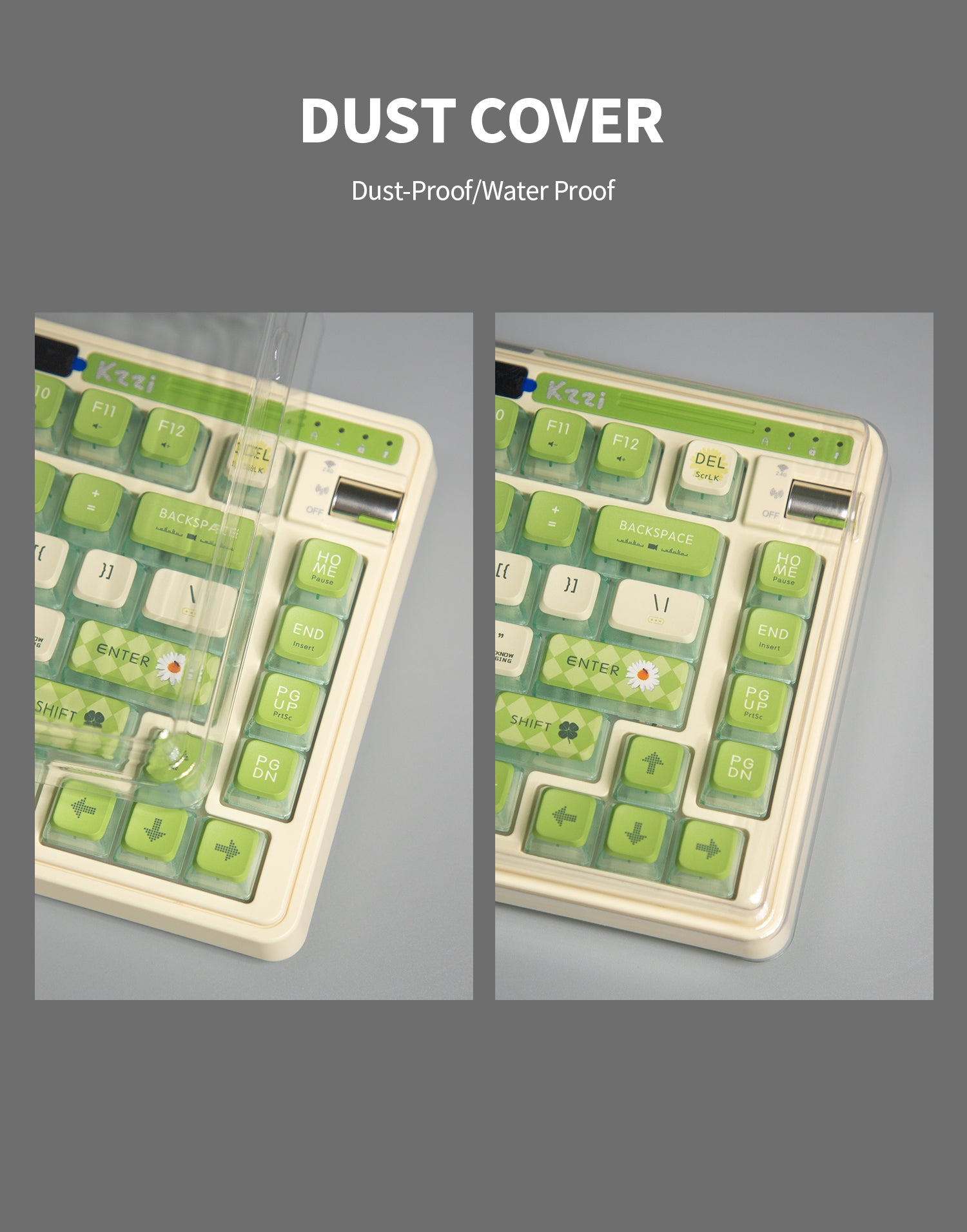 KZZI K75 PRO RGB 75% Wireless Gasket Mechanical Lemon Green Keyboard, Triple Mode, Eternity Tactile Switch-Electronics > Computer Accessories-PEROZ Accessories