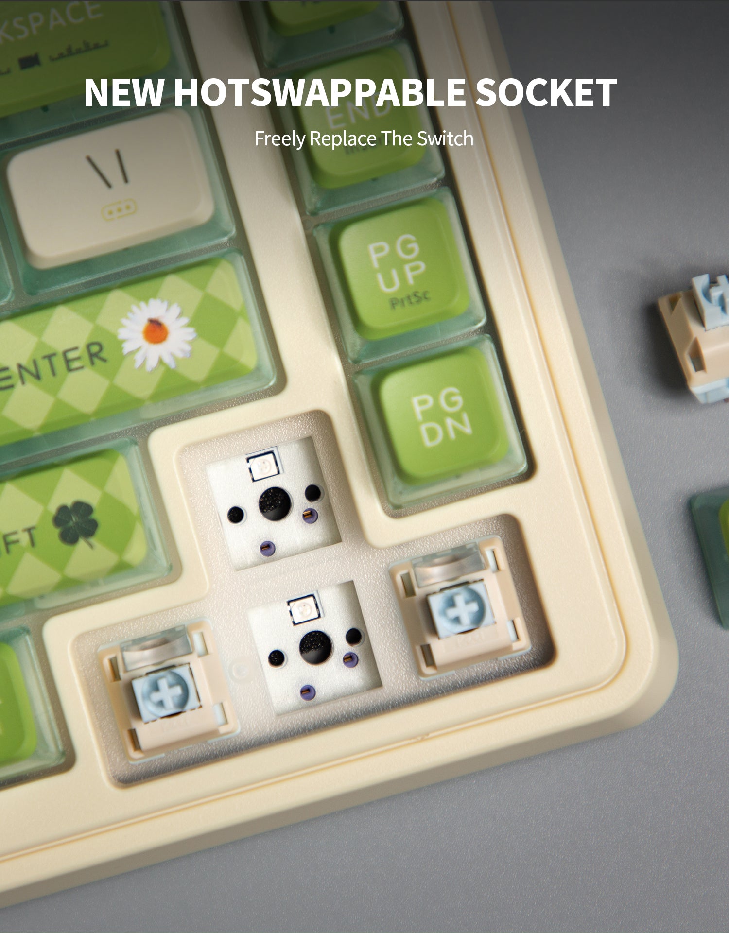 KZZI K75 PRO RGB 75% Wireless Gasket Mechanical Lemon Green Keyboard, Triple Mode, Eternity Tactile Switch-Electronics > Computer Accessories-PEROZ Accessories