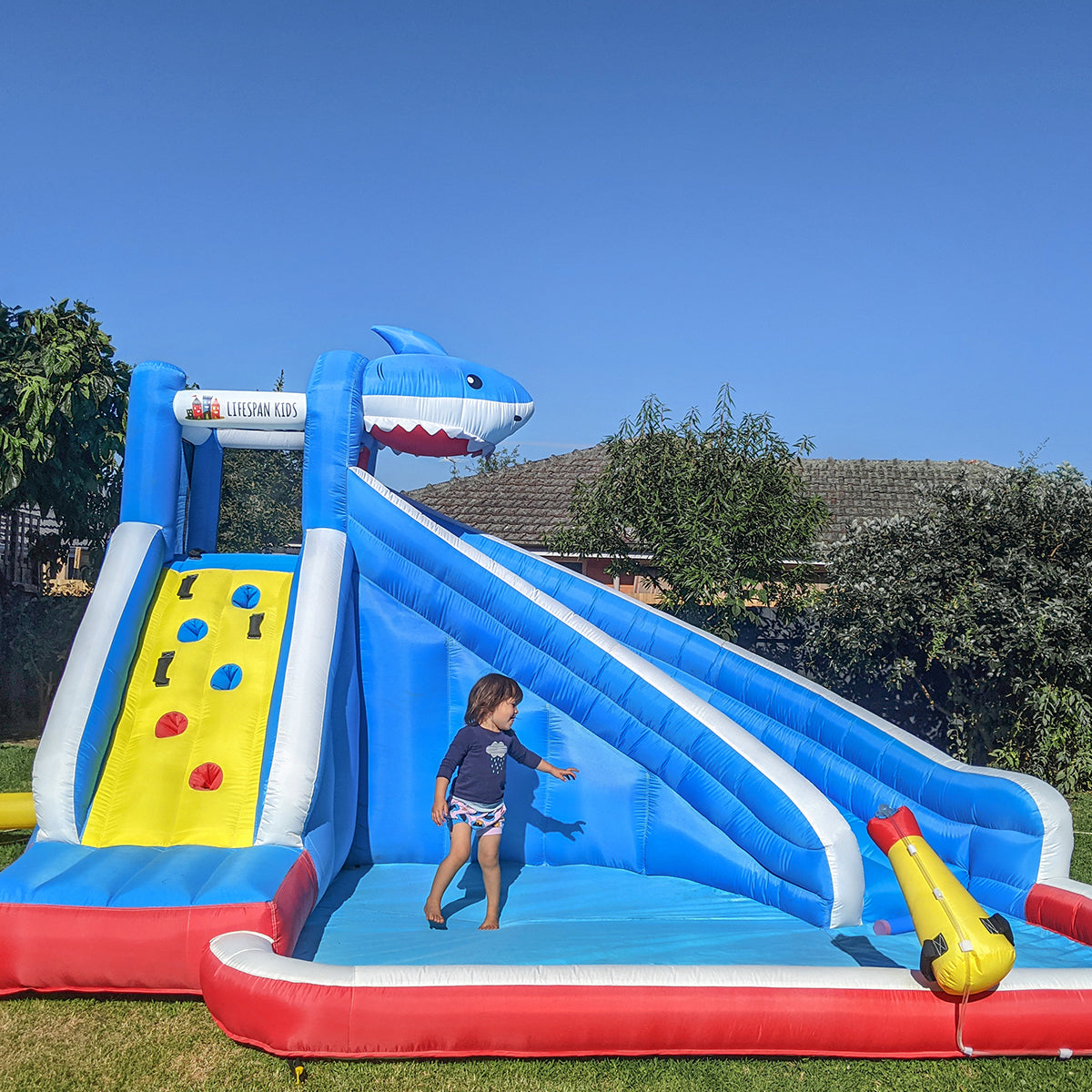 Lifespan Kids Sharky Slide & Splash Inflatable-Baby & Kids > Toys-PEROZ Accessories