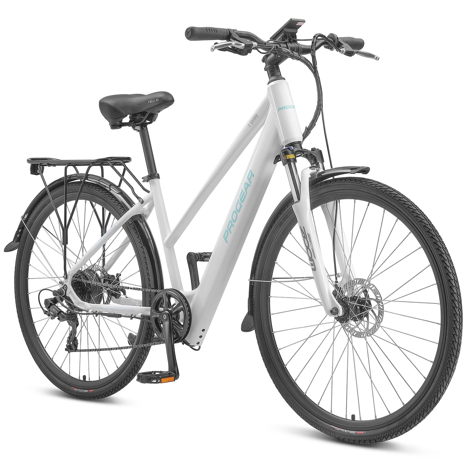 Progear Bikes E-Sierra Hybrid E-Bike Ladies 700c*17" in Whisper White-Sports & Fitness > Bikes & Accessories-PEROZ Accessories