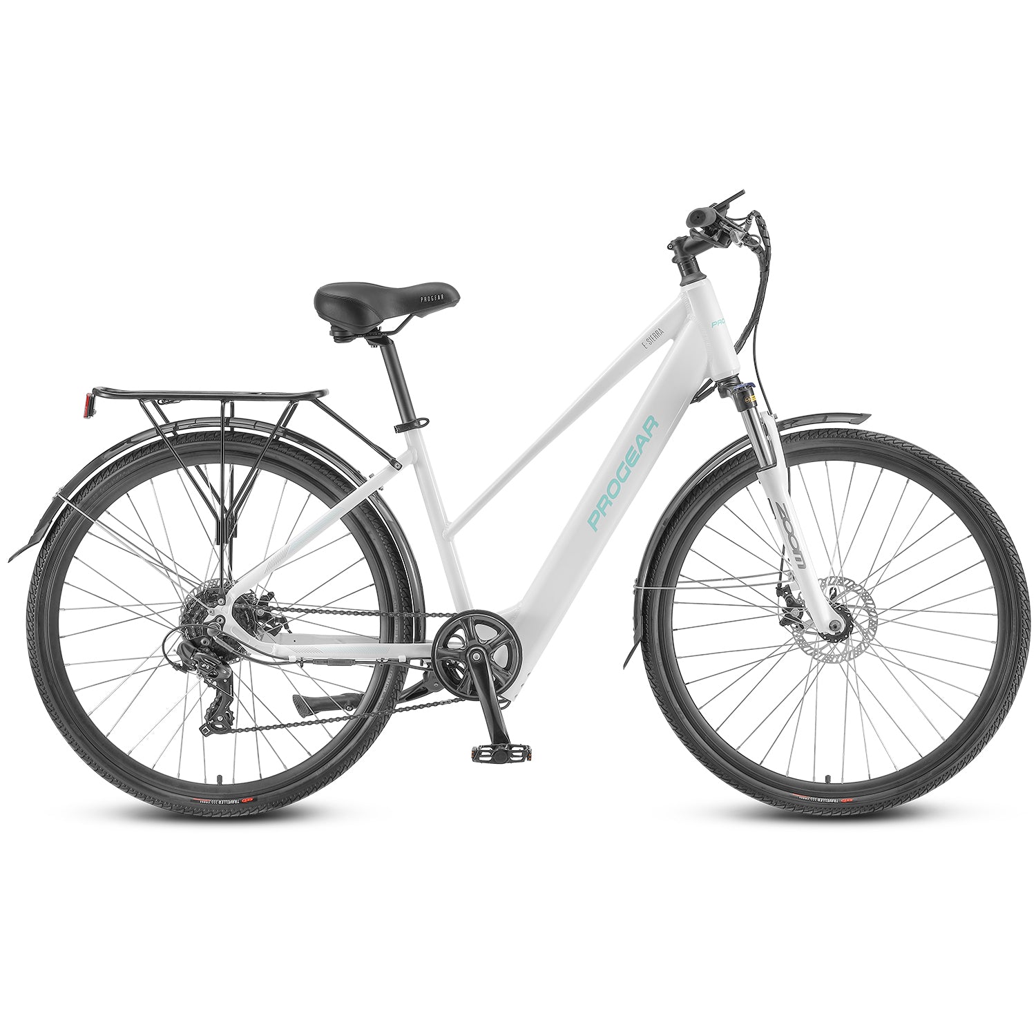 Progear Bikes E-Sierra Hybrid E-Bike Ladies 700c*17" in Whisper White-Sports & Fitness > Bikes & Accessories-PEROZ Accessories