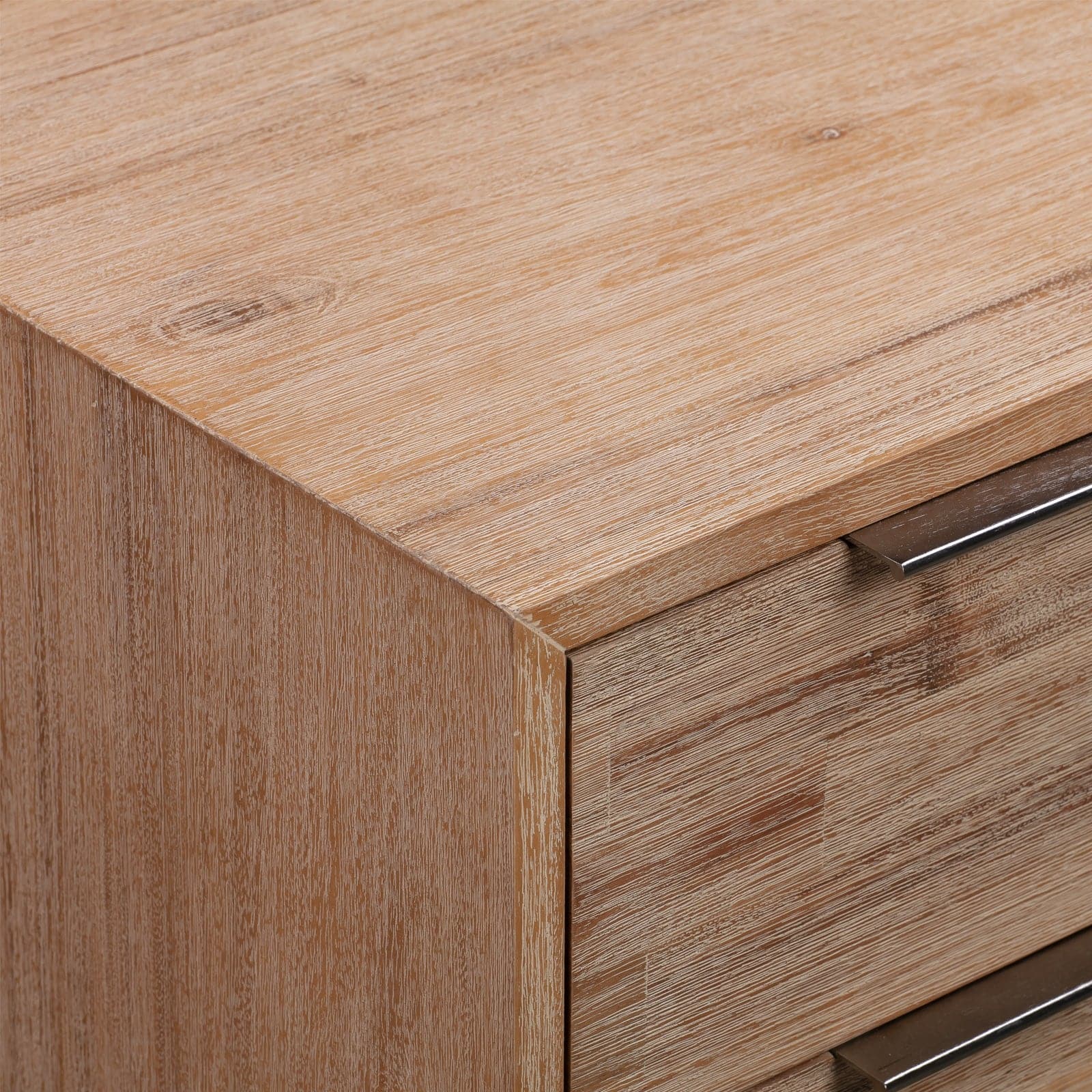 4 Pieces Bedroom Suite made in Solid Wood Acacia Veneered King Size Oak Colour 1X Bed, 2X Bedside Table & 1X Tallboy-Furniture > Bedroom-PEROZ Accessories