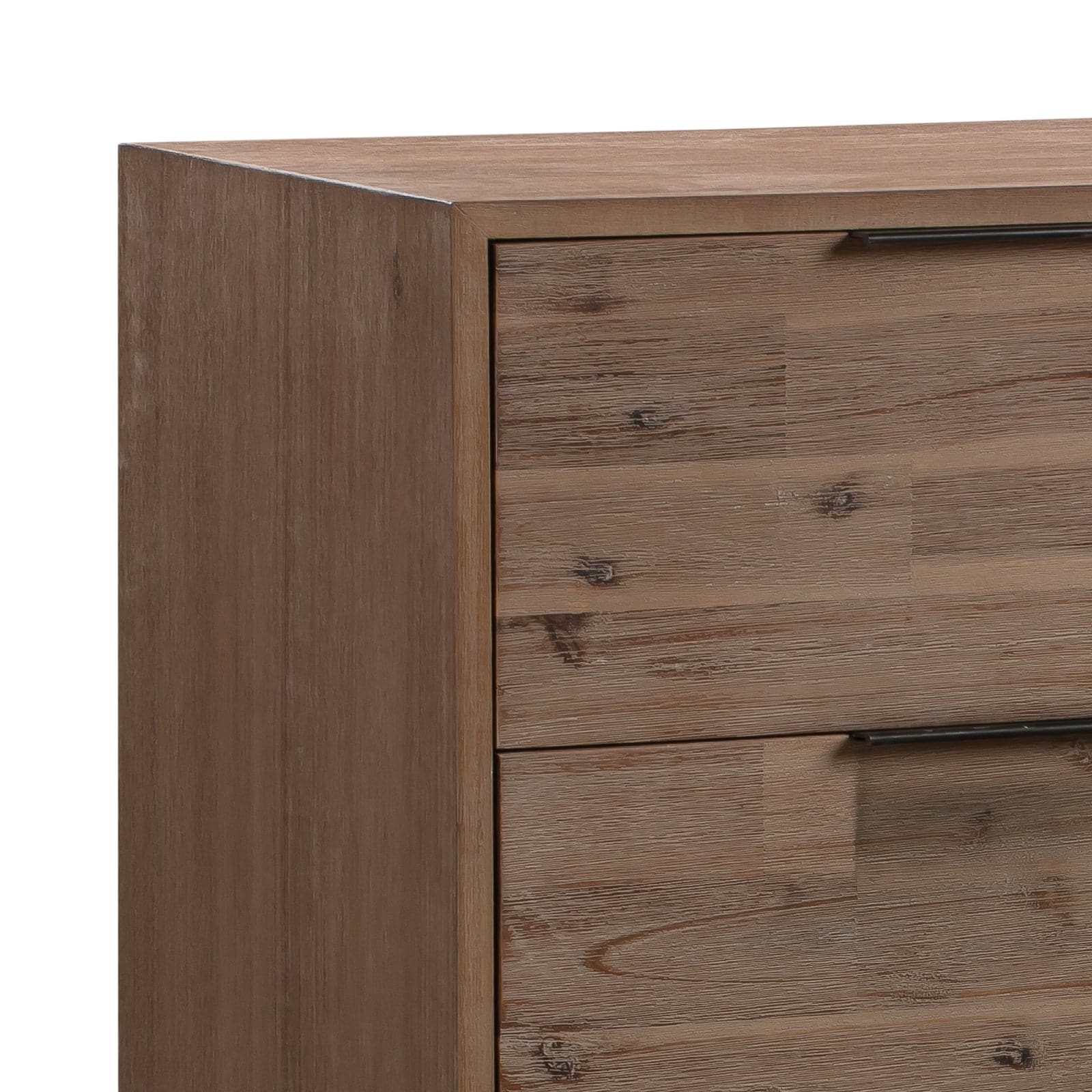 4 Pieces Bedroom Suite made in Solid Wood Acacia Veneered King Size Oak Colour 1X Bed, 2X Bedside Table & 1X Tallboy-Furniture > Bedroom-PEROZ Accessories