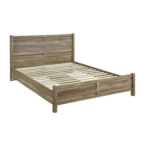 Double Size Bed Frame Natural Wood like MDF in Oak Colour-Furniture > Bedroom-PEROZ Accessories