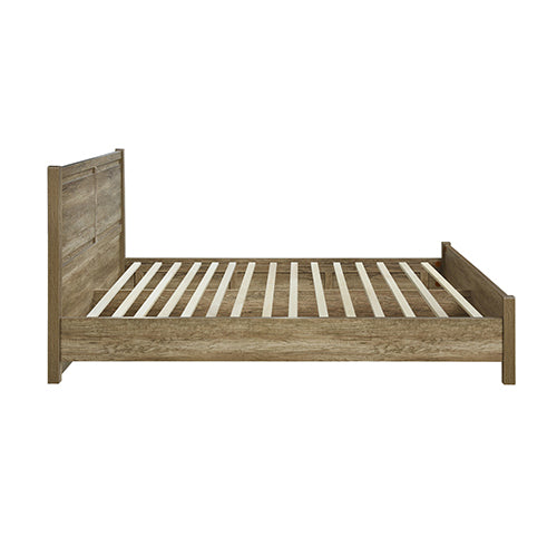 Double Size Bed Frame Natural Wood like MDF in Oak Colour-Furniture > Bedroom-PEROZ Accessories