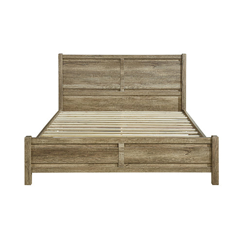 Double Size Bed Frame Natural Wood like MDF in Oak Colour-Furniture > Bedroom-PEROZ Accessories