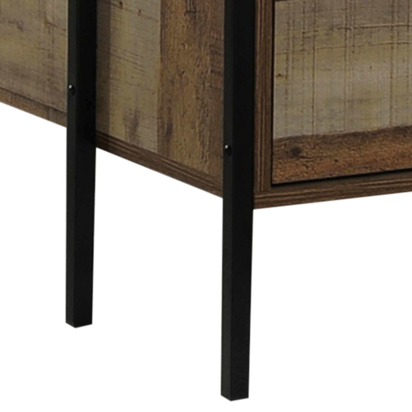 Queen Size Storage Bed Farme in Oak Colour with Particle Board Contraction and Metal Legs-Furniture > Bedroom-PEROZ Accessories