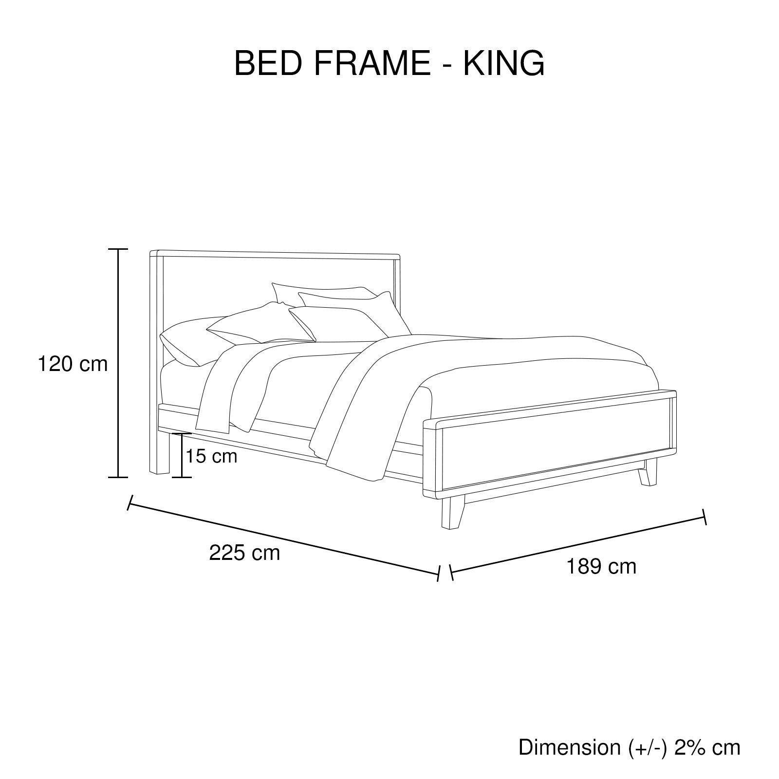 King Size Wooden Bed Frame in Solid Wood Antique Design Light Brown-Furniture > Bedroom-PEROZ Accessories