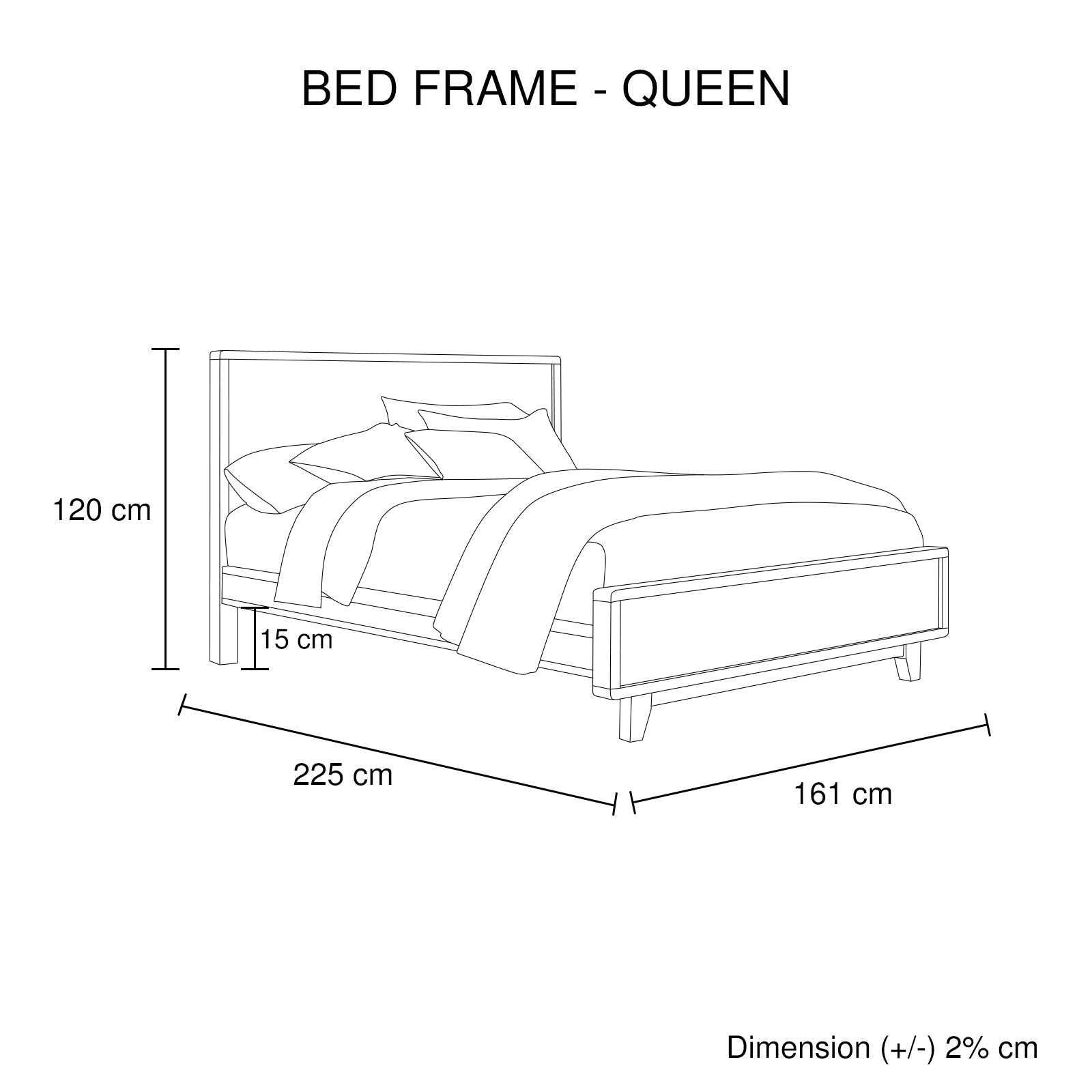 Queen Size Wooden Bed Frame in Solid Wood Antique Design Light Brown-Furniture > Bedroom-PEROZ Accessories