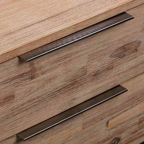 Bedside Table 2 drawers Side Table Solid Acacia Wood Veneered in Tea Colour-Furniture > Bedroom-PEROZ Accessories