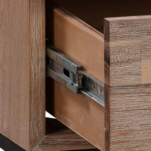 Bedside Table 2 drawers Side Table Solid Acacia Wood Veneered in Tea Colour-Furniture > Bedroom-PEROZ Accessories