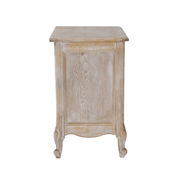 Bedside Table Oak Wood Plywood Veneer White Washed Finish Storage Drawers-Furniture > Bedroom-PEROZ Accessories
