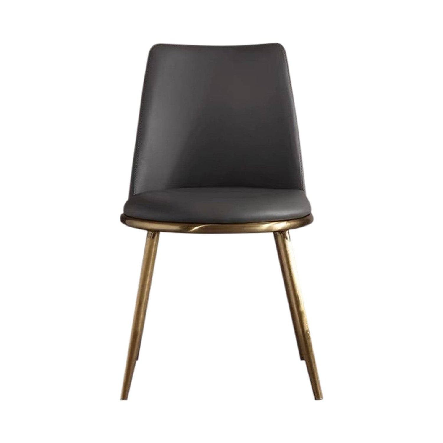 6X Dining Chairs Black Leatherette Seat Golden Frame Tripod Legs Stainless Steel Firm Support-Furniture > Dining - Peroz Australia - Image - 2