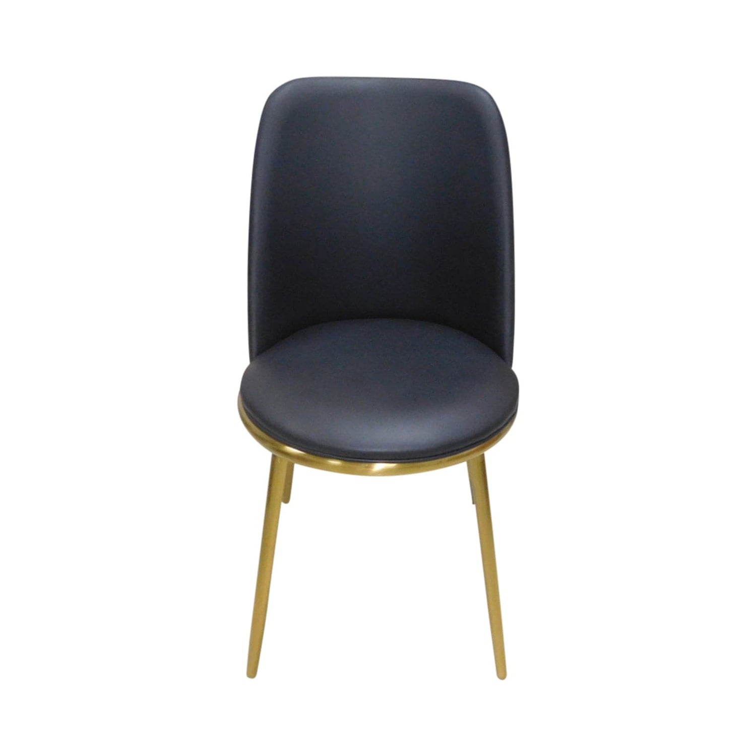 6X Dining Chairs Black Leatherette Seat Golden Frame Tripod Legs Stainless Steel Firm Support-Furniture > Dining - Peroz Australia - Image - 3