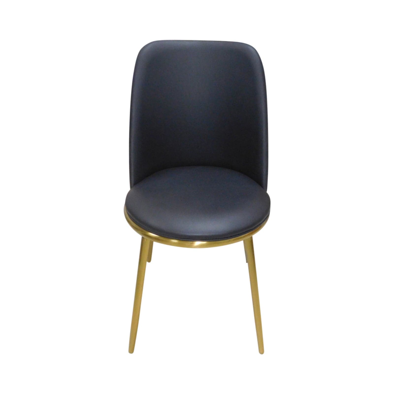 6X Dining Chairs Black Leatherette Seat Golden Frame Tripod Legs Stainless Steel Firm Support-Furniture > Dining - Peroz Australia - Image - 3