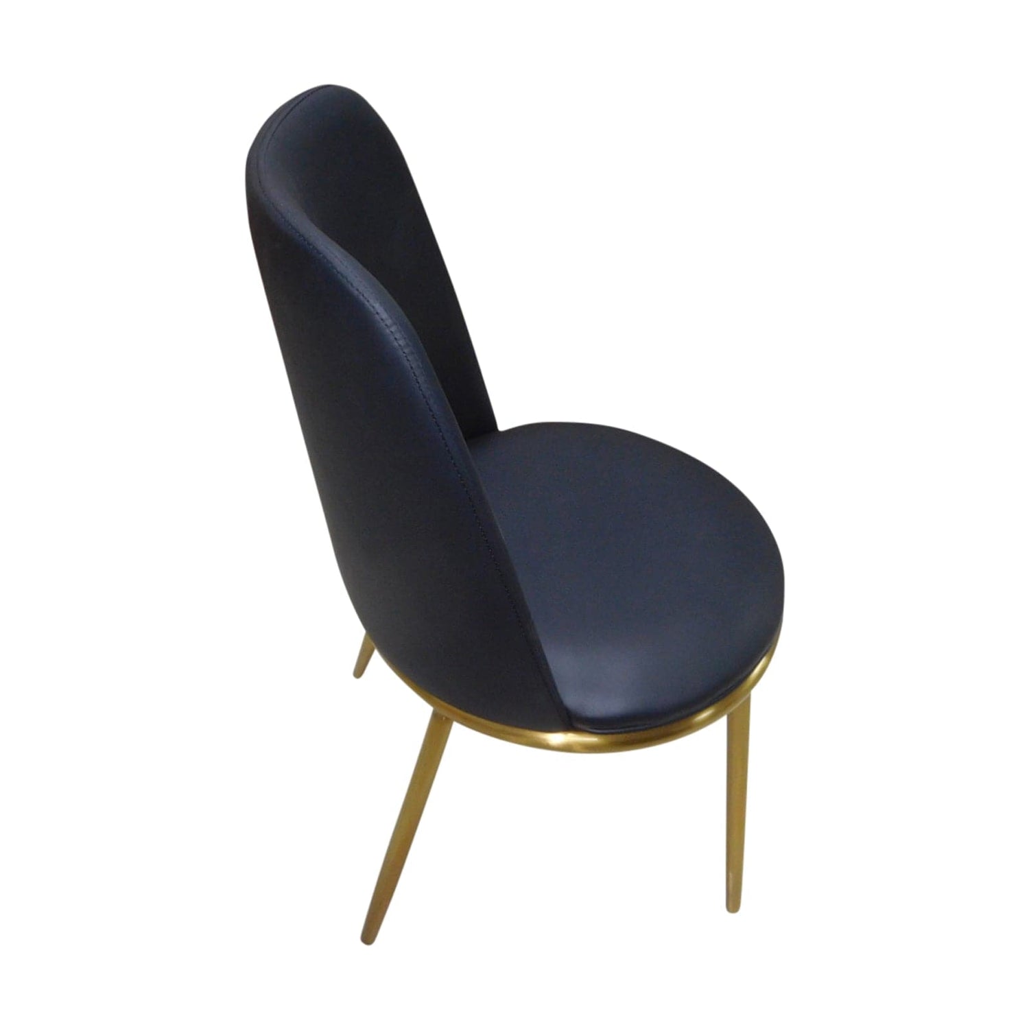 6X Dining Chairs Black Leatherette Seat Golden Frame Tripod Legs Stainless Steel Firm Support-Furniture > Dining - Peroz Australia - Image - 4