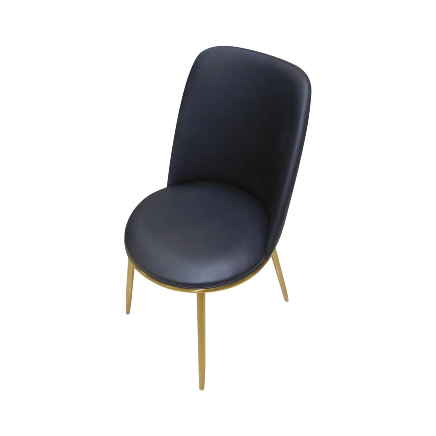 6X Dining Chairs Black Leatherette Seat Golden Frame Tripod Legs Stainless Steel Firm Support-Furniture > Dining - Peroz Australia - Image - 5