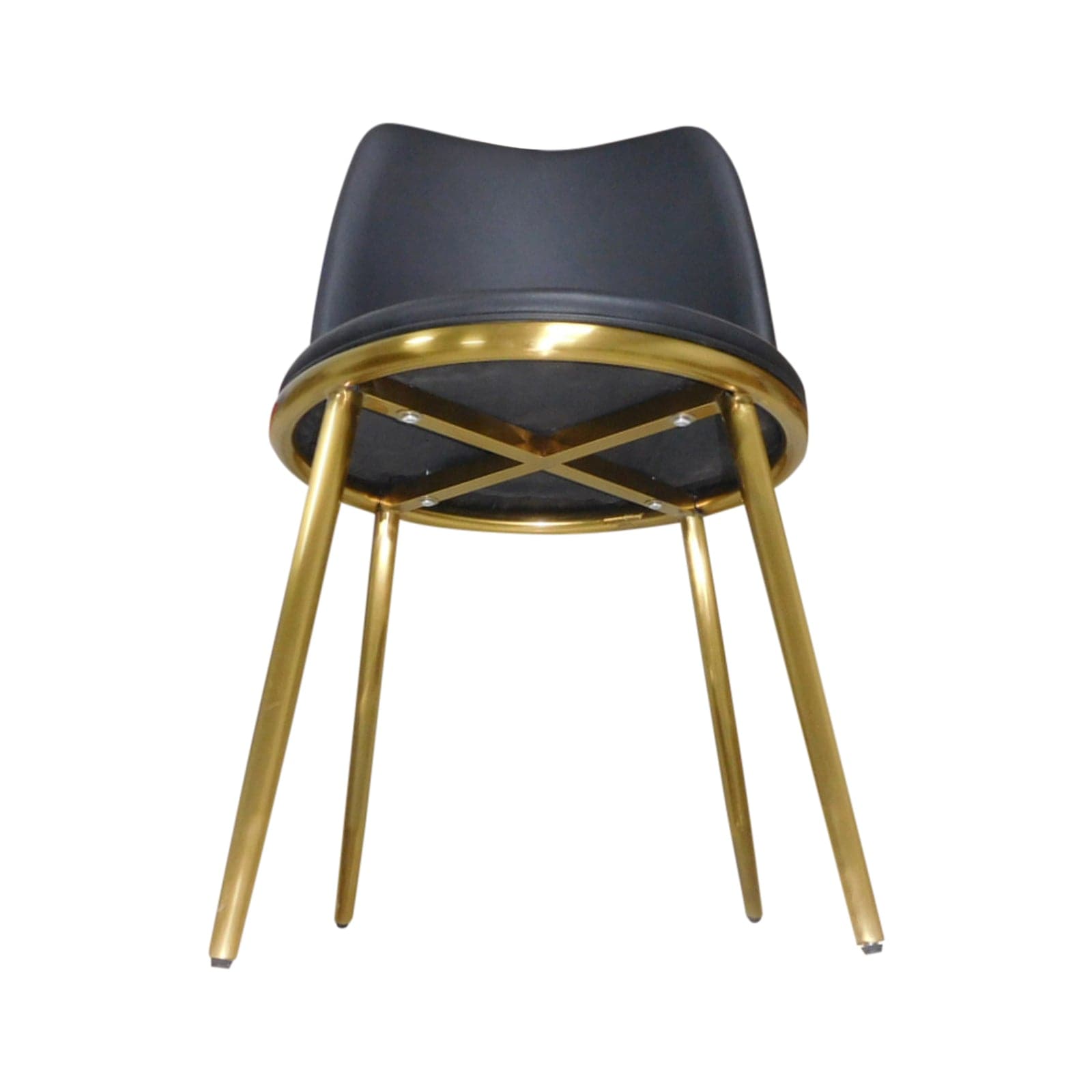 6X Dining Chairs Black Leatherette Seat Golden Frame Tripod Legs Stainless Steel Firm Support-Furniture > Dining - Peroz Australia - Image - 7