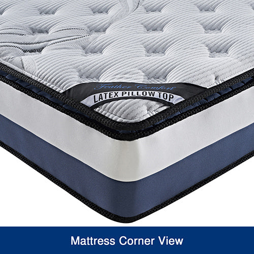 Queen Mattress Latex Pillow Top Pocket Spring Foam Medium Firm Bed-Furniture > Mattresses-PEROZ Accessories