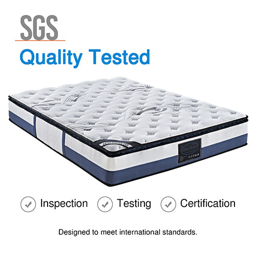 Single Mattress Latex Pillow Top Pocket Spring Foam Medium Firm Bed-Furniture > Mattresses-PEROZ Accessories