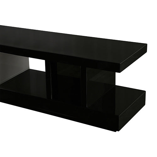 TV Cabinet with 2 Storage Drawers With High Glossy Assembled Entertainment Unit in Black & White colour-Entertainment Unit-PEROZ Accessories