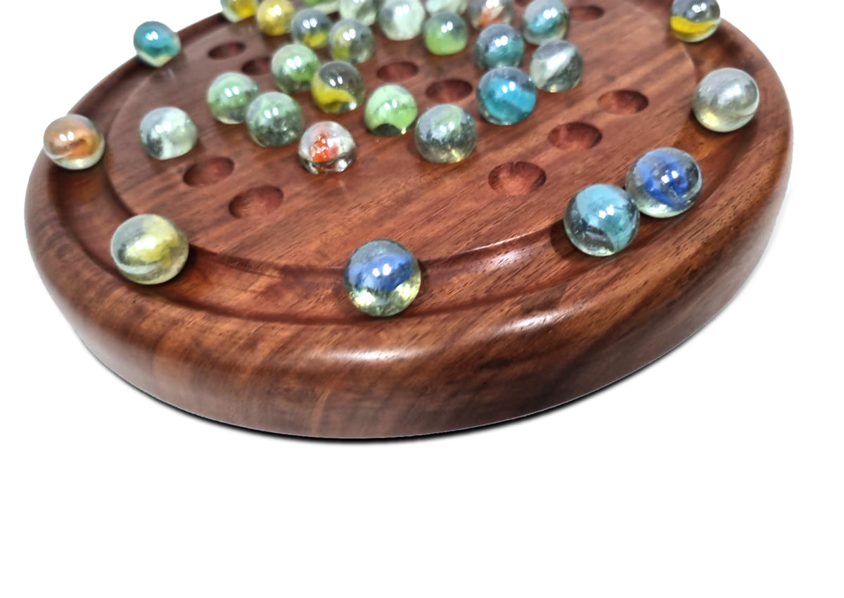 Wooden Solitaire Game - Marble balls-Gift & Novelty > Games-PEROZ Accessories