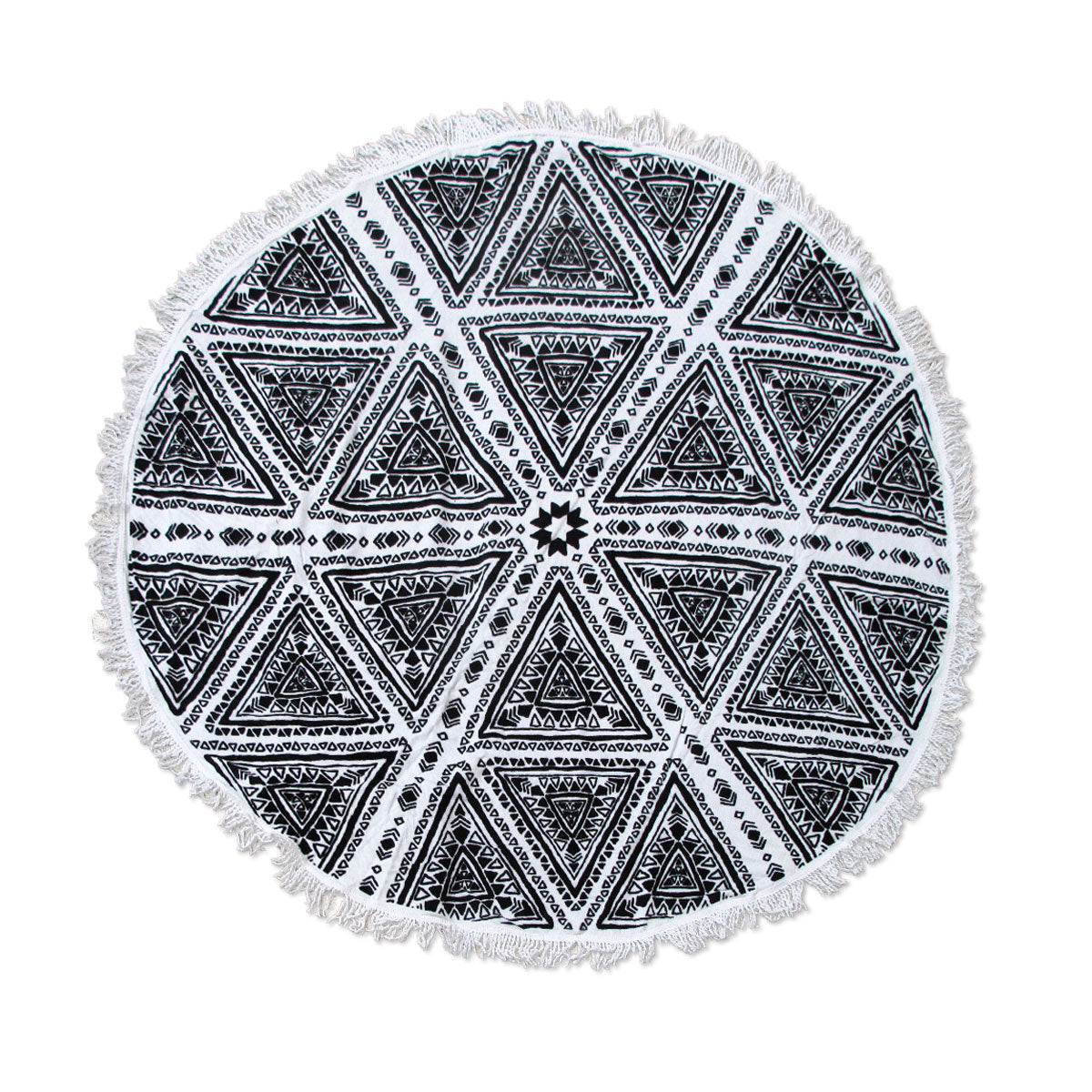 Zulu Triangle 100% Cotton Round Beach Towel-Home & Garden > Bathroom Accessories-PEROZ Accessories