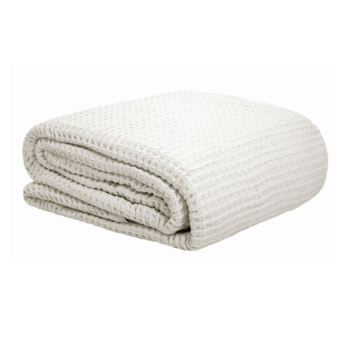 Cotton Waffle Blanket White Single-Home & Garden > Bedding-PEROZ Accessories