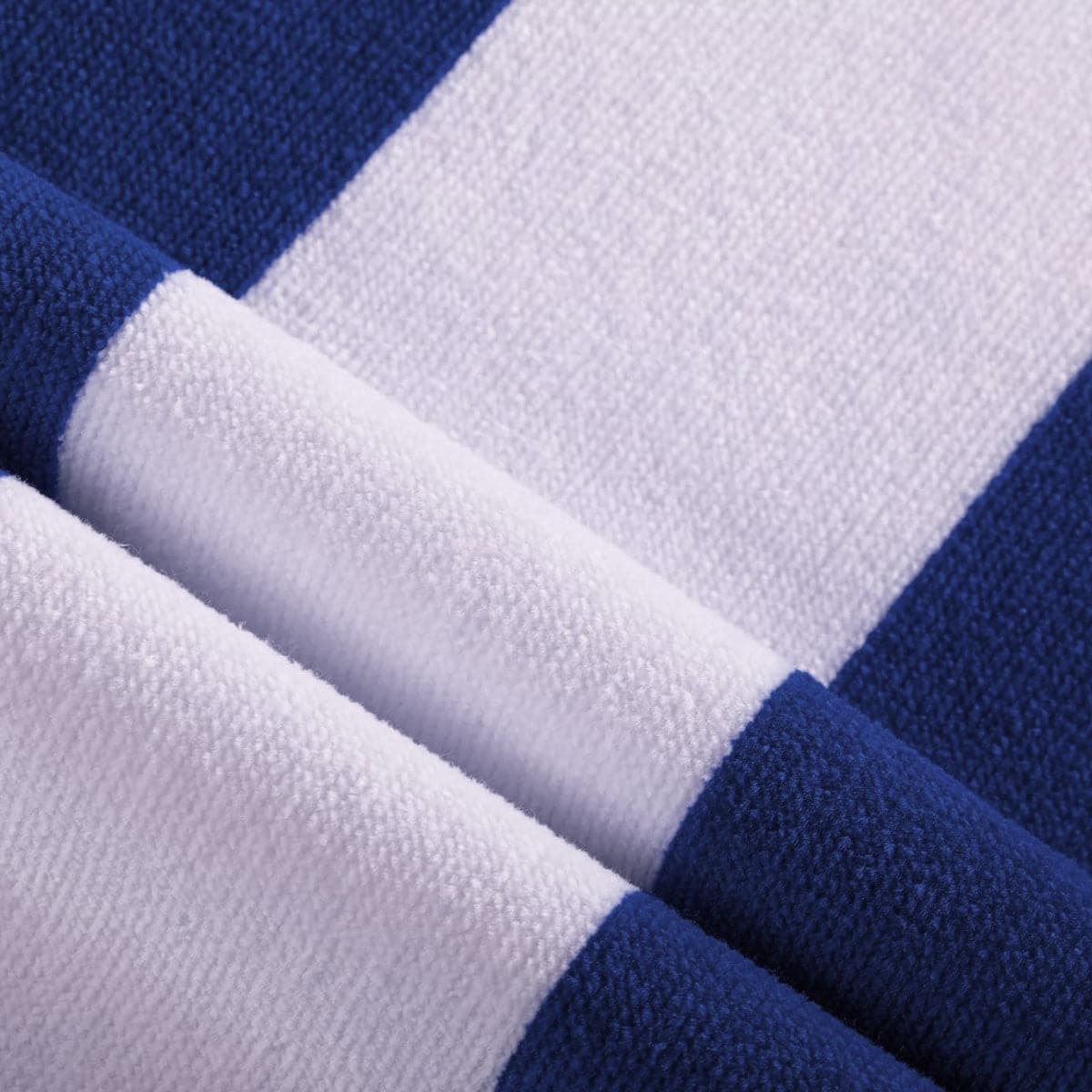 400GSM Cabana Stripe Cotton Polyester Beach Towel Blue-Home & Garden > Bathroom Accessories-PEROZ Accessories