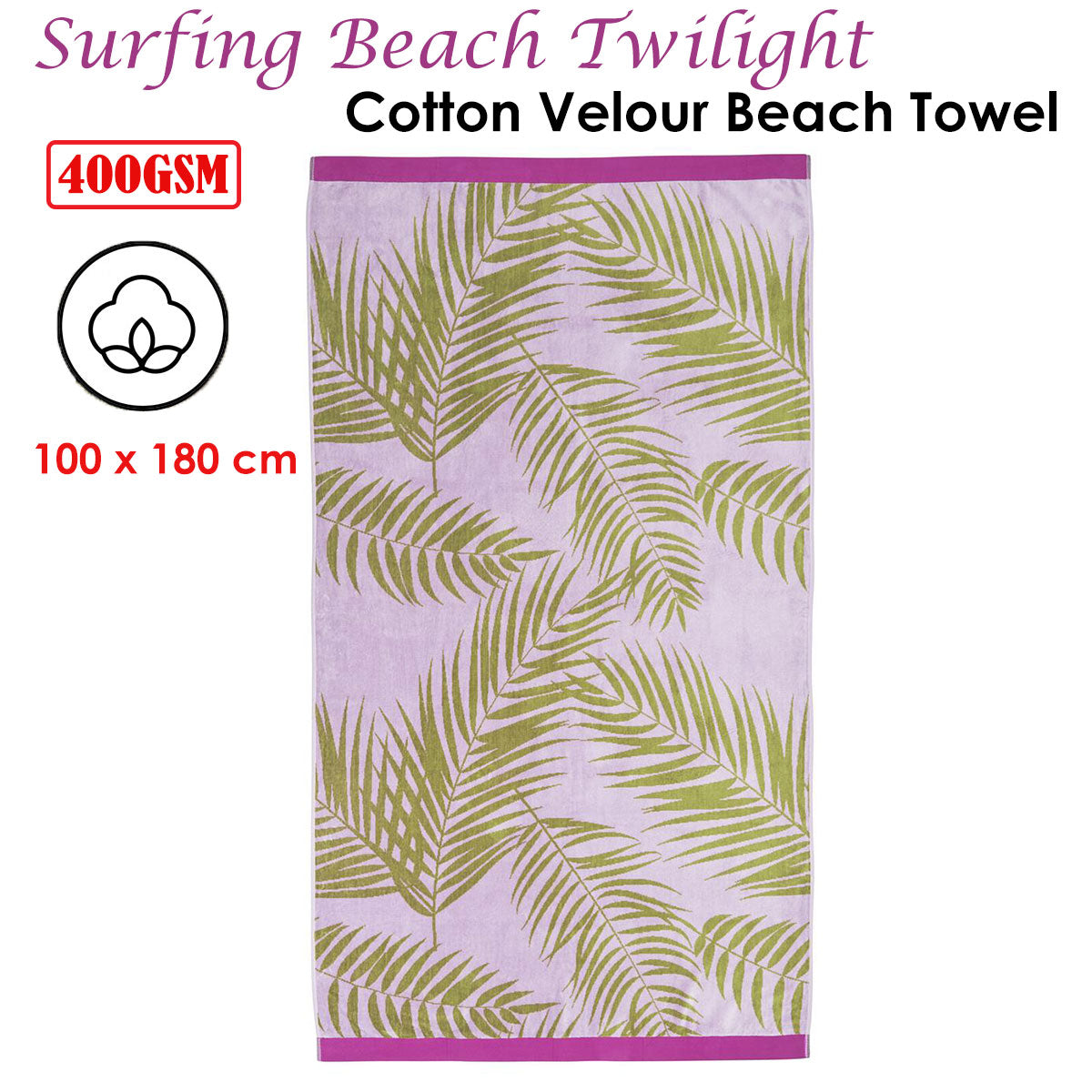 Bedding House Surfing Beach Twilight Cotton Velour Beach Towel-Home & Garden > Bedding-PEROZ Accessories
