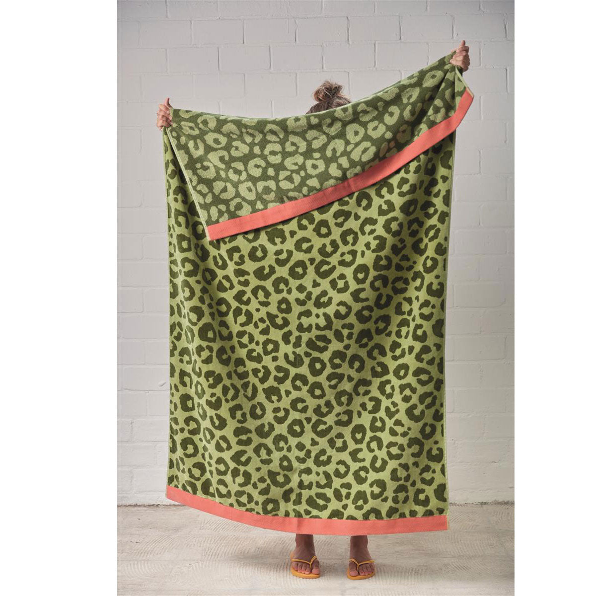 Bedding House Wildcat Green Cotton Velour Beach Towel-Home & Garden > Bedding-PEROZ Accessories