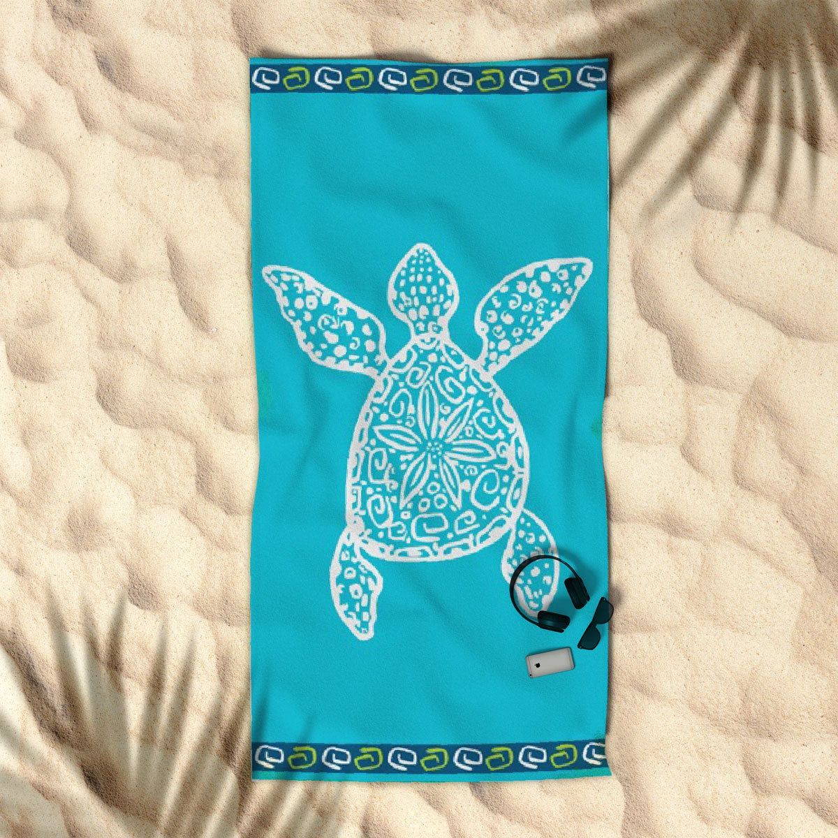 Rans Premium Cotton Jacquard Beach Towel Turtle-Home & Garden > Bathroom Accessories-PEROZ Accessories