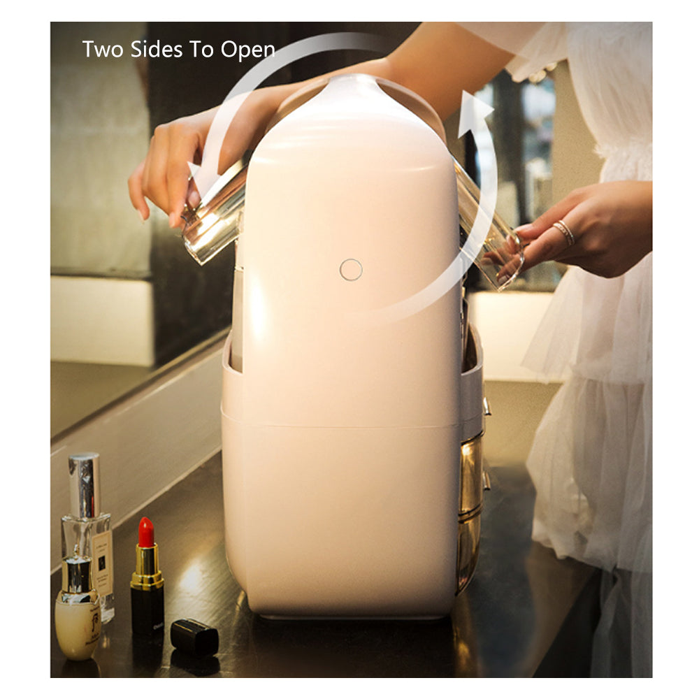 Portable Transparent Cosmetic Organizer Makeup Dust-proof Storage Box(White)-Health & Beauty > Cosmetic Storage-PEROZ Accessories