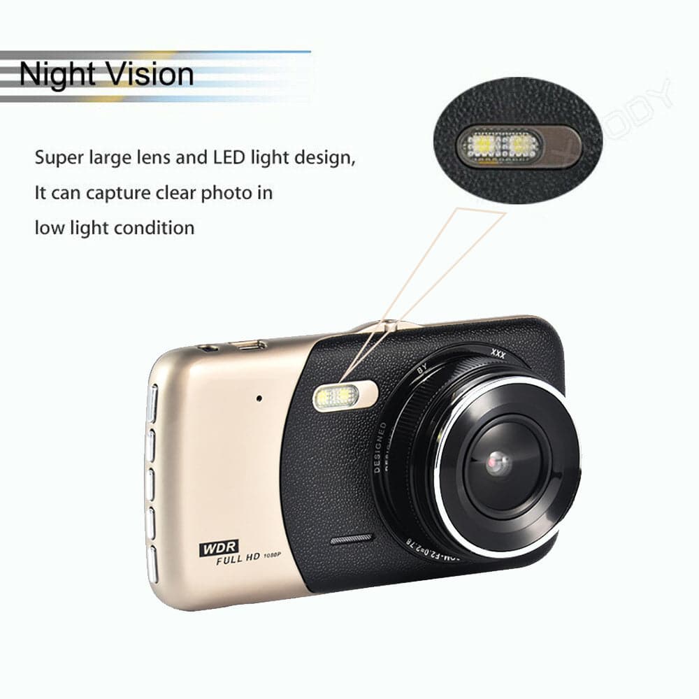 1080P Car Dash Camera Dual Front and Rear Video DVR Recorder Night Vision Kit-Auto Accessories-PEROZ Accessories
